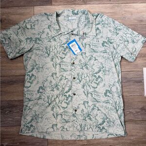 NWT Columbia Green Patterned Men's Shirt Sz XL